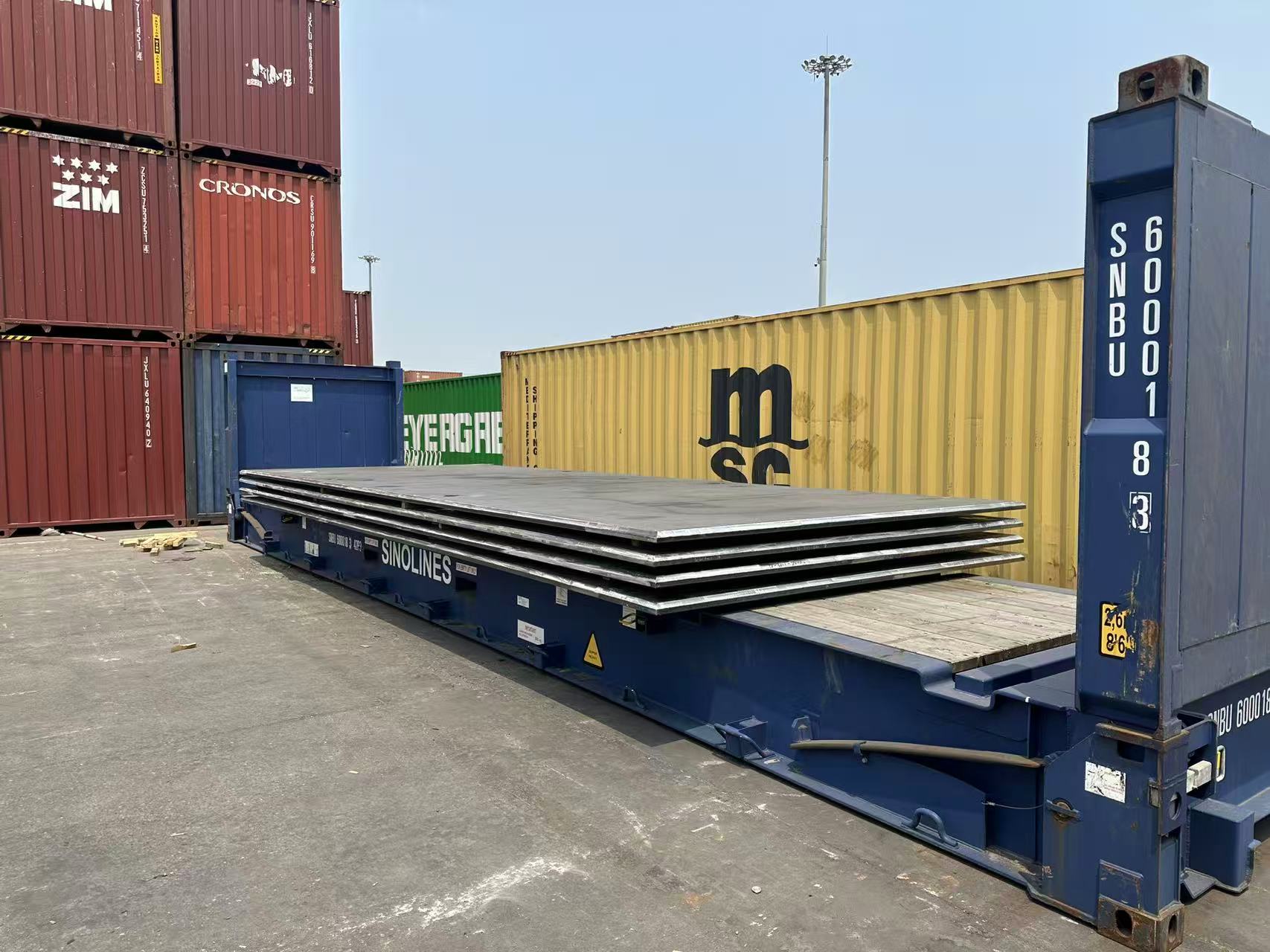 天津出口到日本横滨Yokohama大件钢结构吊装装箱案例